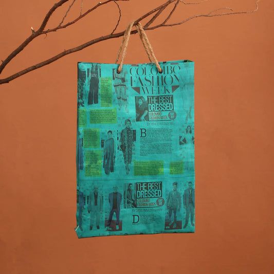Teal Waves Paper Bag