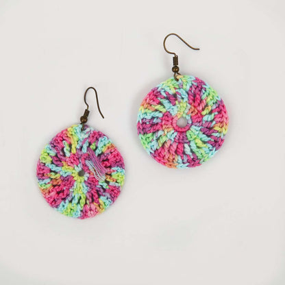 Pin Wheel Crochet Earrings