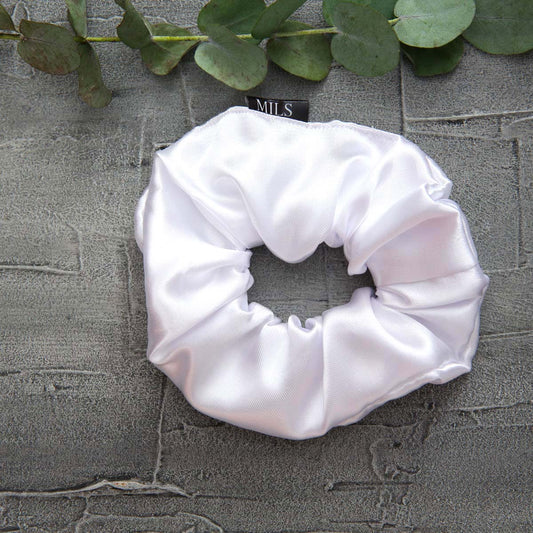 Dove Satin Scrunchie