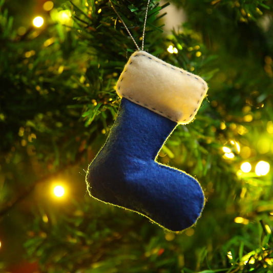 Blue Stocking Ornament