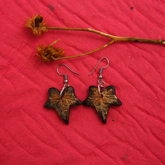 Gold MapleTerracotta Earrings