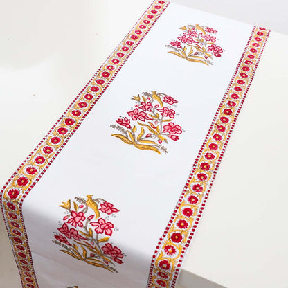 Mustard Garden Block Printed Table Runner