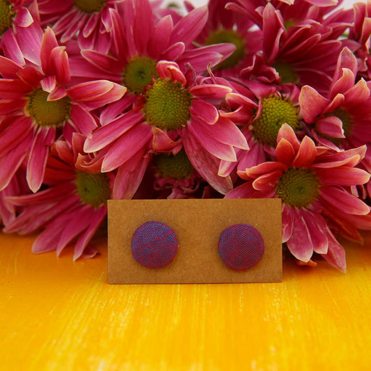Violet Handloom Stud Earrings