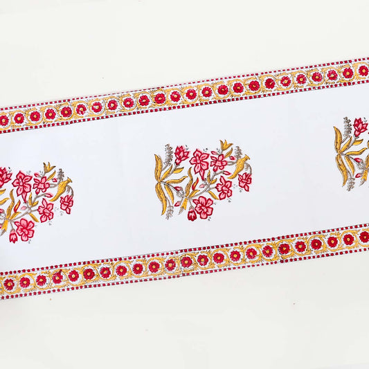 Mustard Garden Block Printed Table Runner