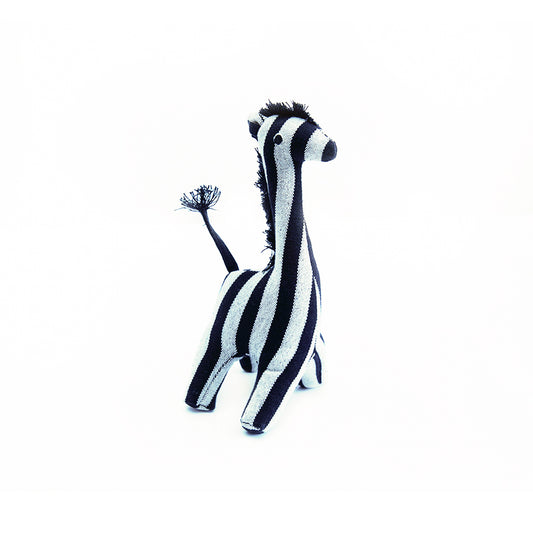 Black and White Stripped Whimsical Giraffe Soft Toy
