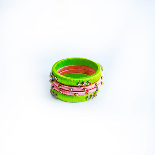 Peach Thread Bangles