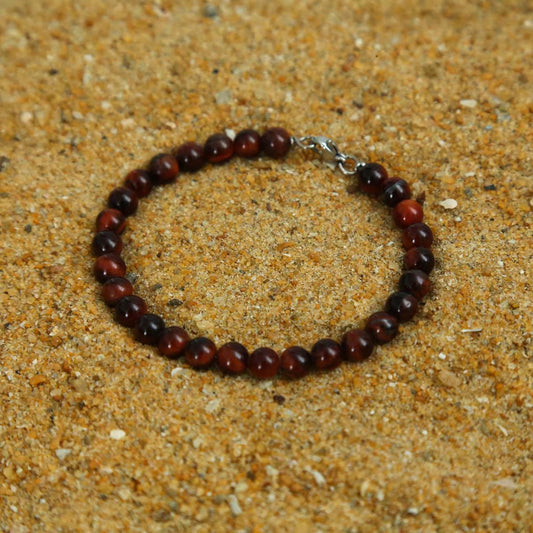 Stainless Steel Red Tiger's Eye Bracelet