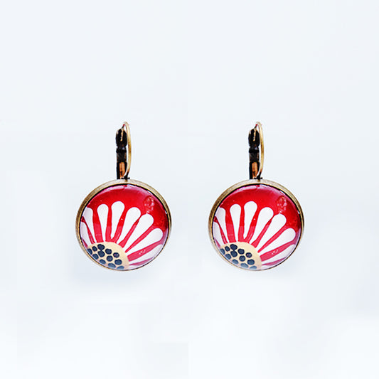 Red Daisies Earrings