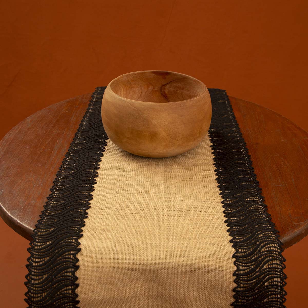 Ebony Burlap Table Runner