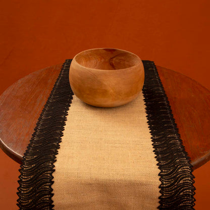 Ebony Burlap Table Runner