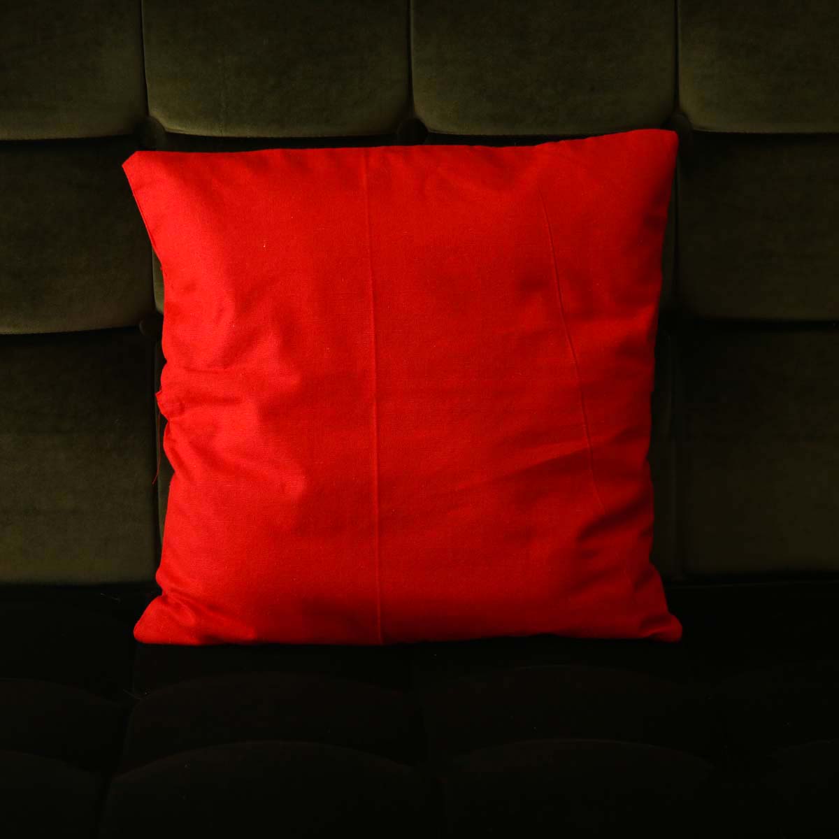 Crimson Handloom Cushion Cover