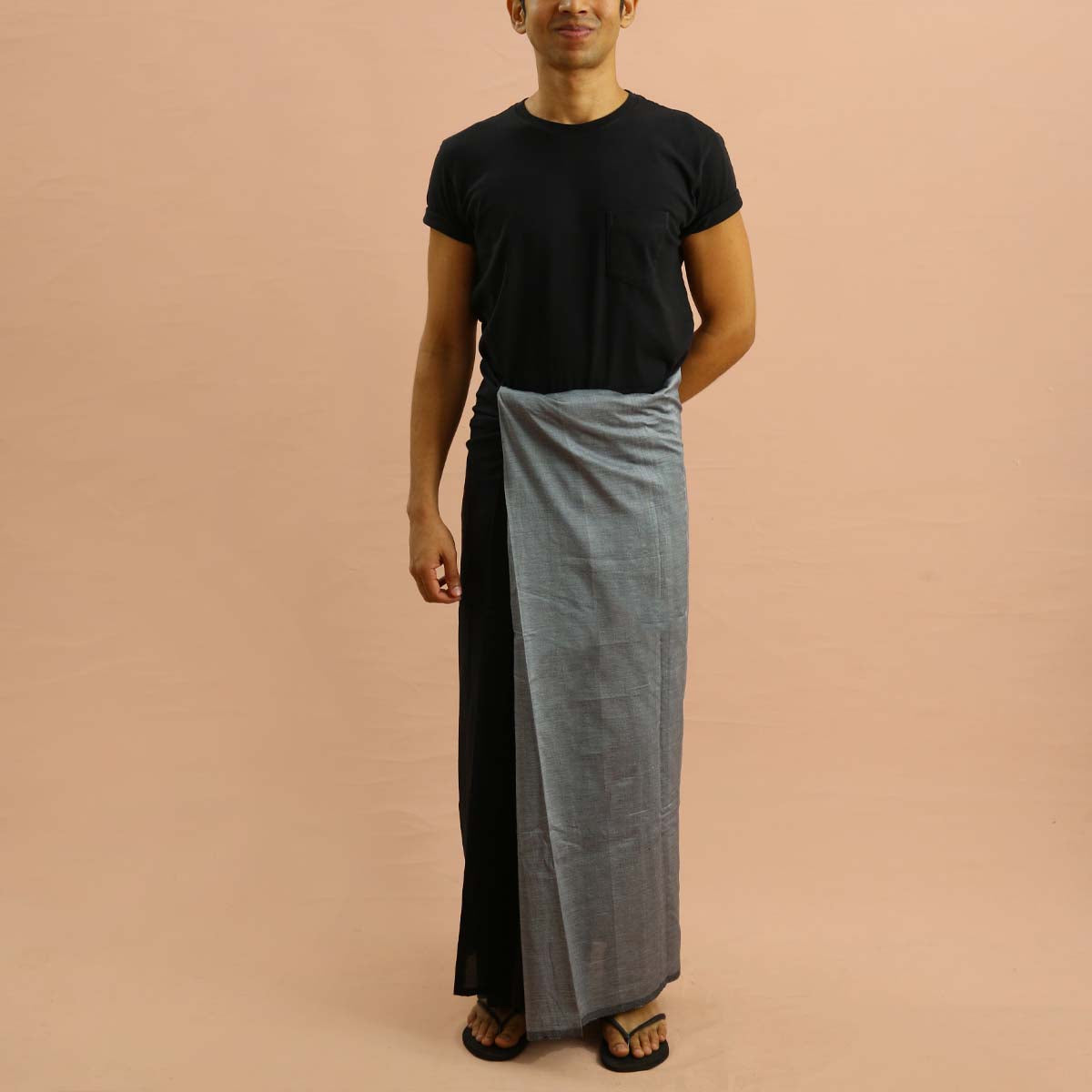 Black &amp; Silver Handloom Sarong