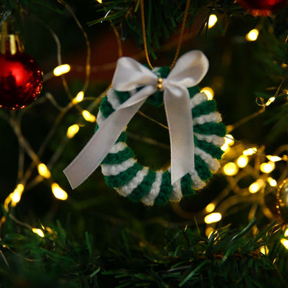 Green Candy Cane Wreath Ornament
