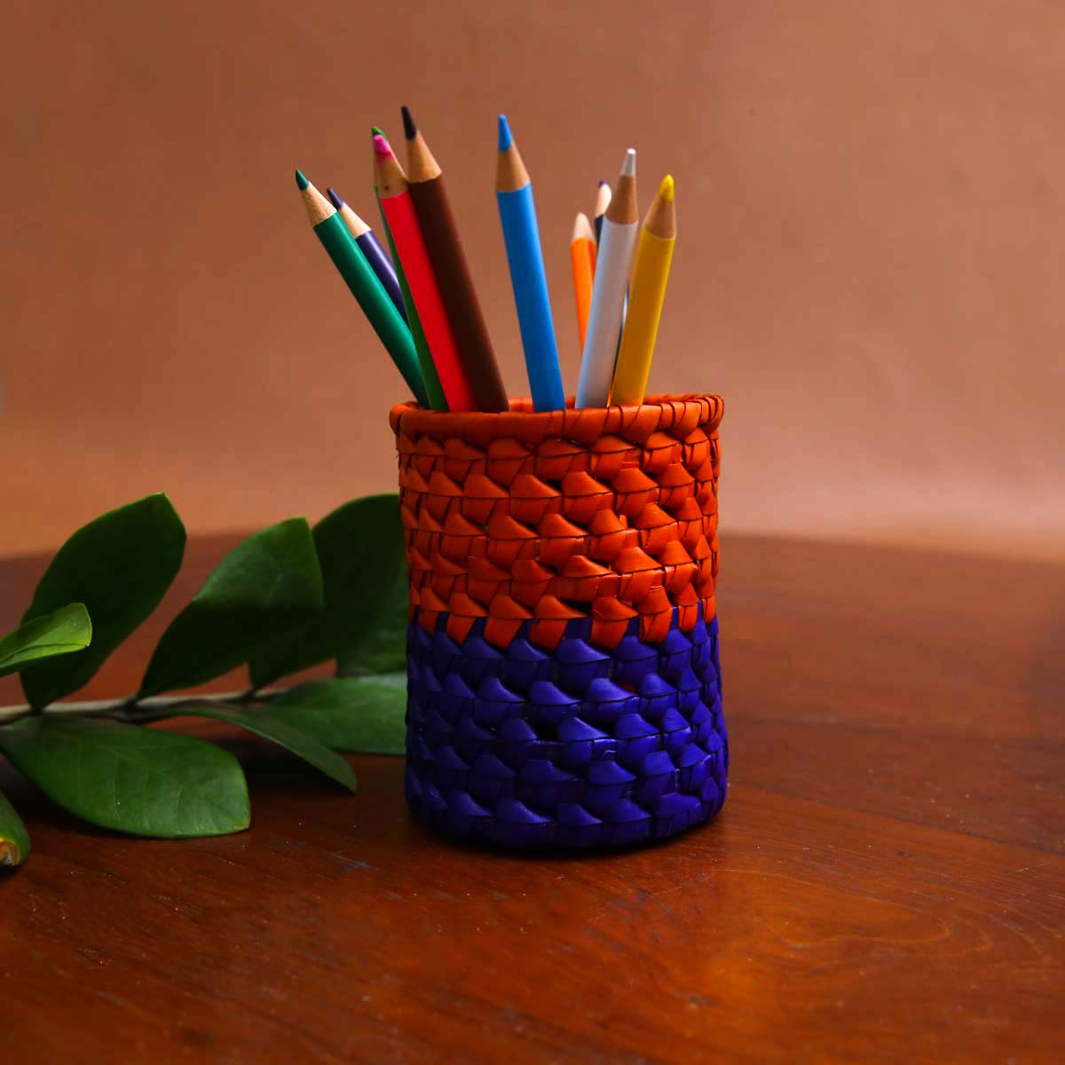 Two Toned Palmyra Pen Holder