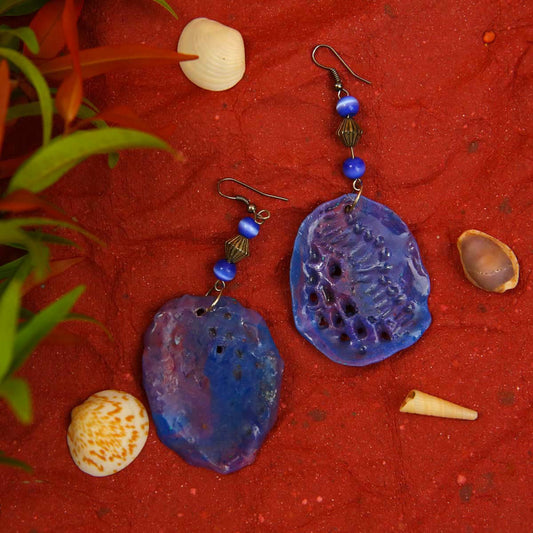 Purple Ceramic Earrings