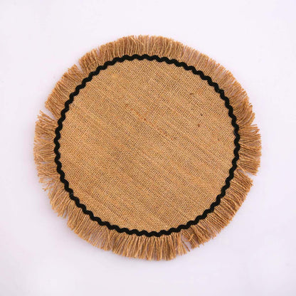Natural Burlap Round Placemat Set