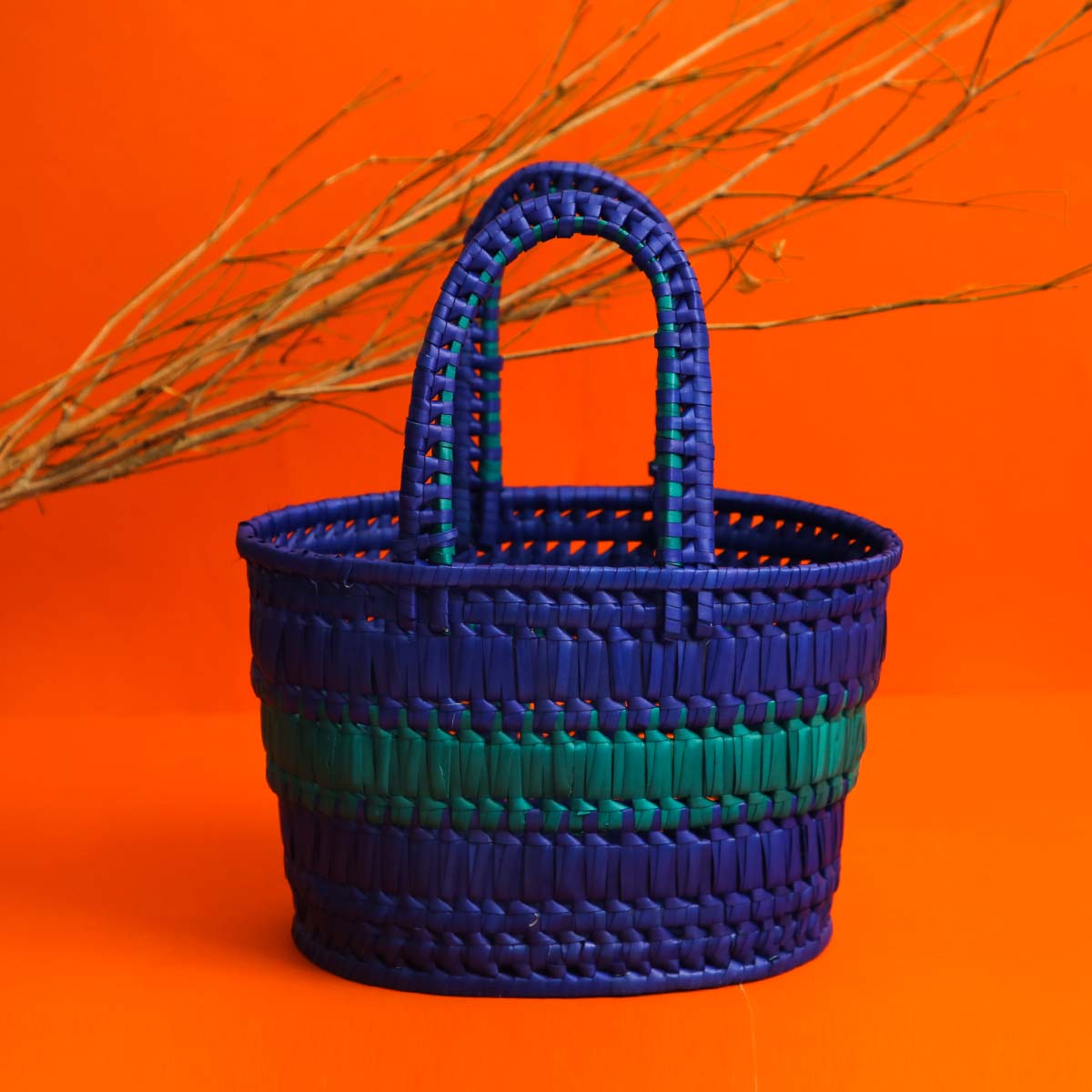 Bold Blue Palmyra Basket
