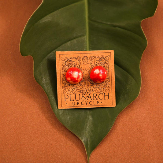 Red Batik Paper Earrings