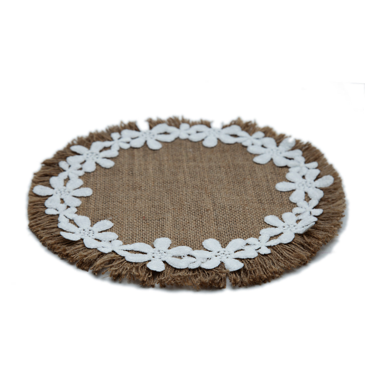 White Lace and Burlap Placemats