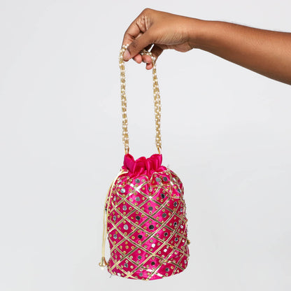 Barbie Pink Embroided Polti Bag