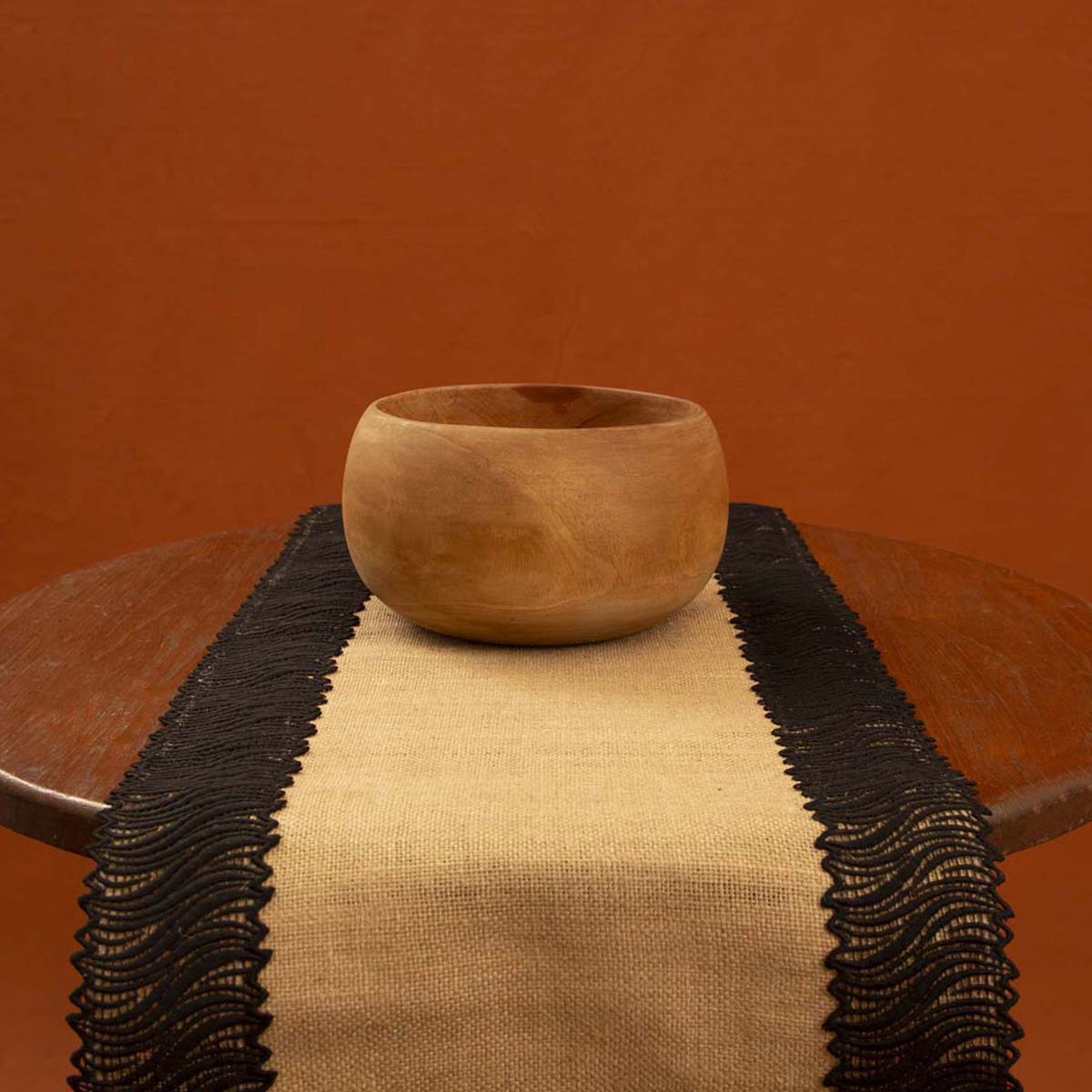 Ebony Burlap Table Runner