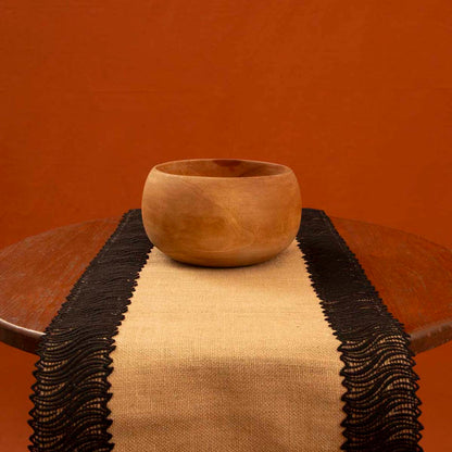 Ebony Burlap Table Runner