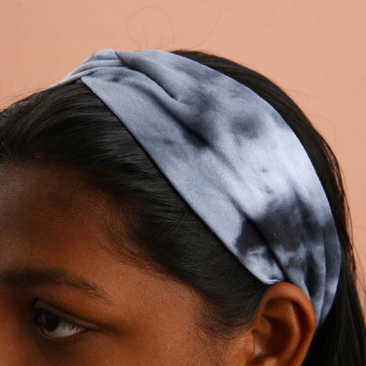 Grey Stretchy Tie Dye Head Band