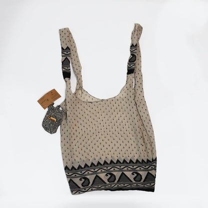 Black and White Saree Bag