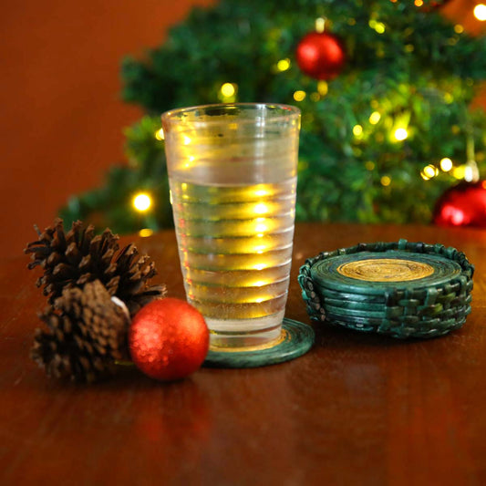 Deck The Halls Paper Coaster Set