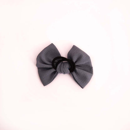 Grey Poofy Hair Tie Bow