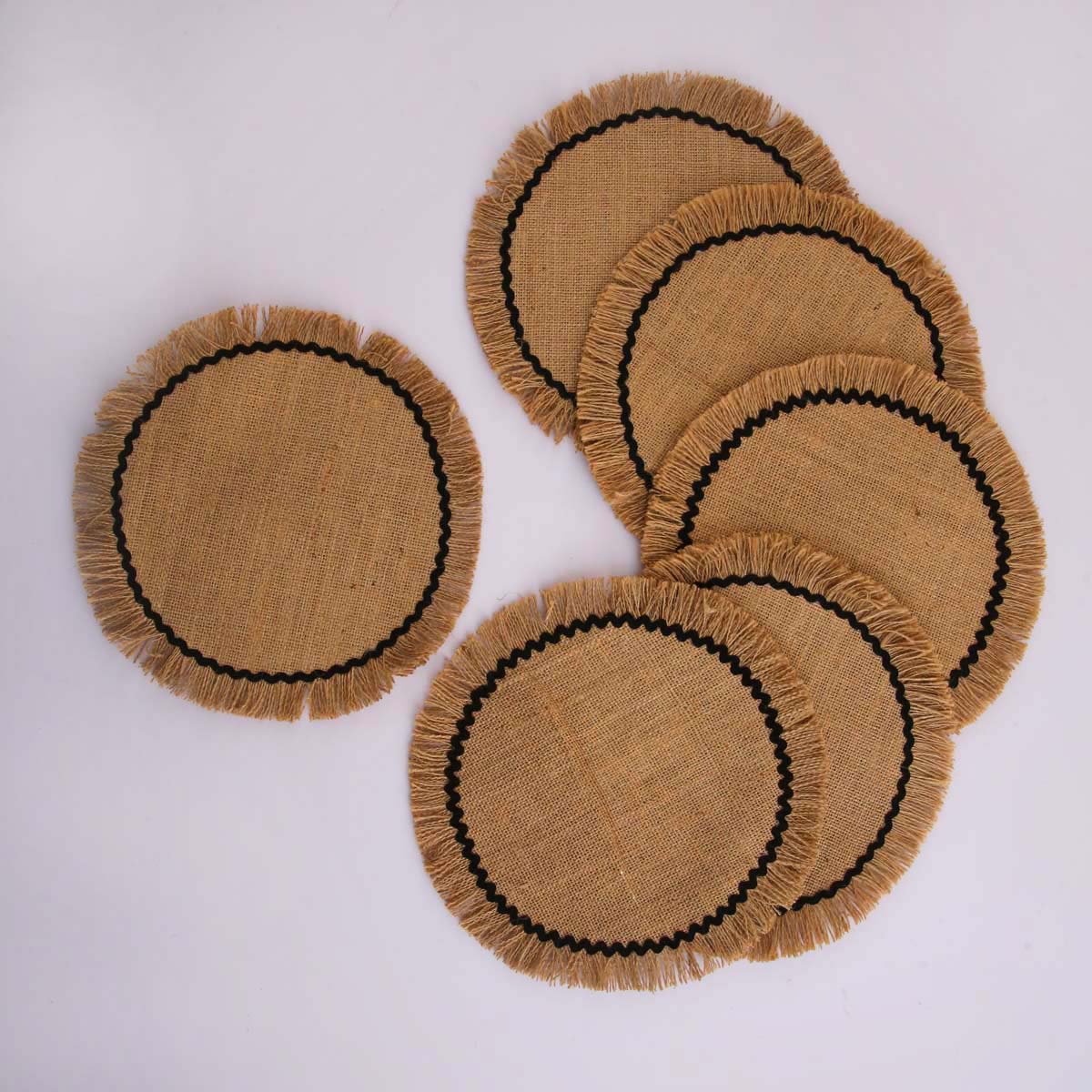 Natural Burlap Round Placemat Set