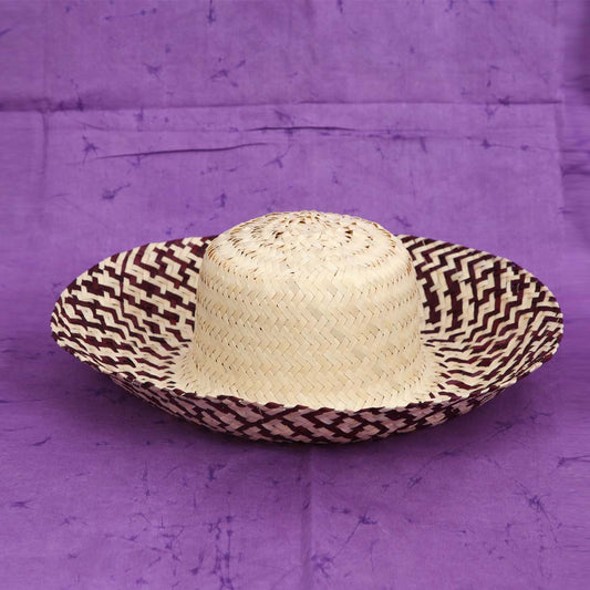 Burgundy Stripes Straw Hat