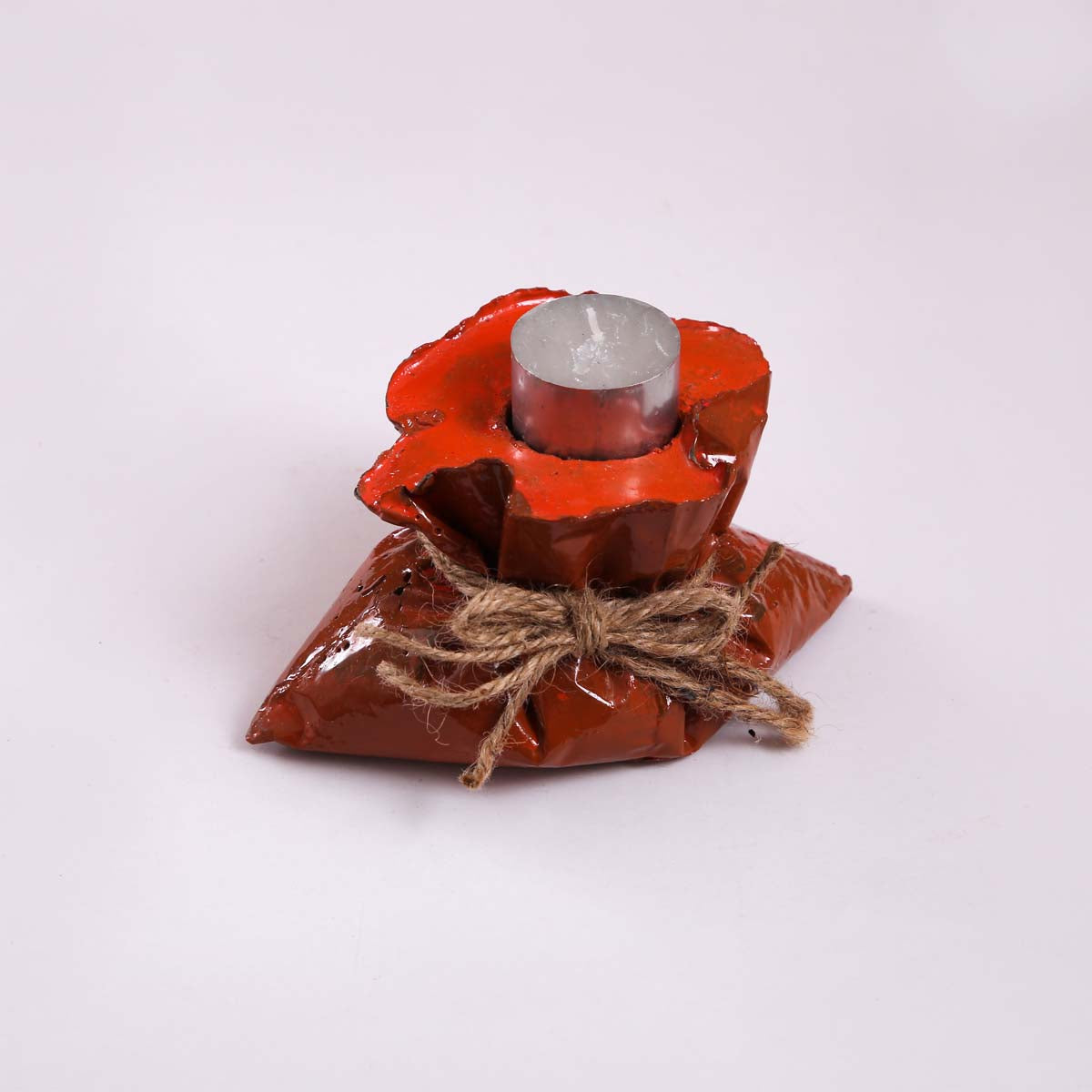 Amber Gunny Bag Candle Holder