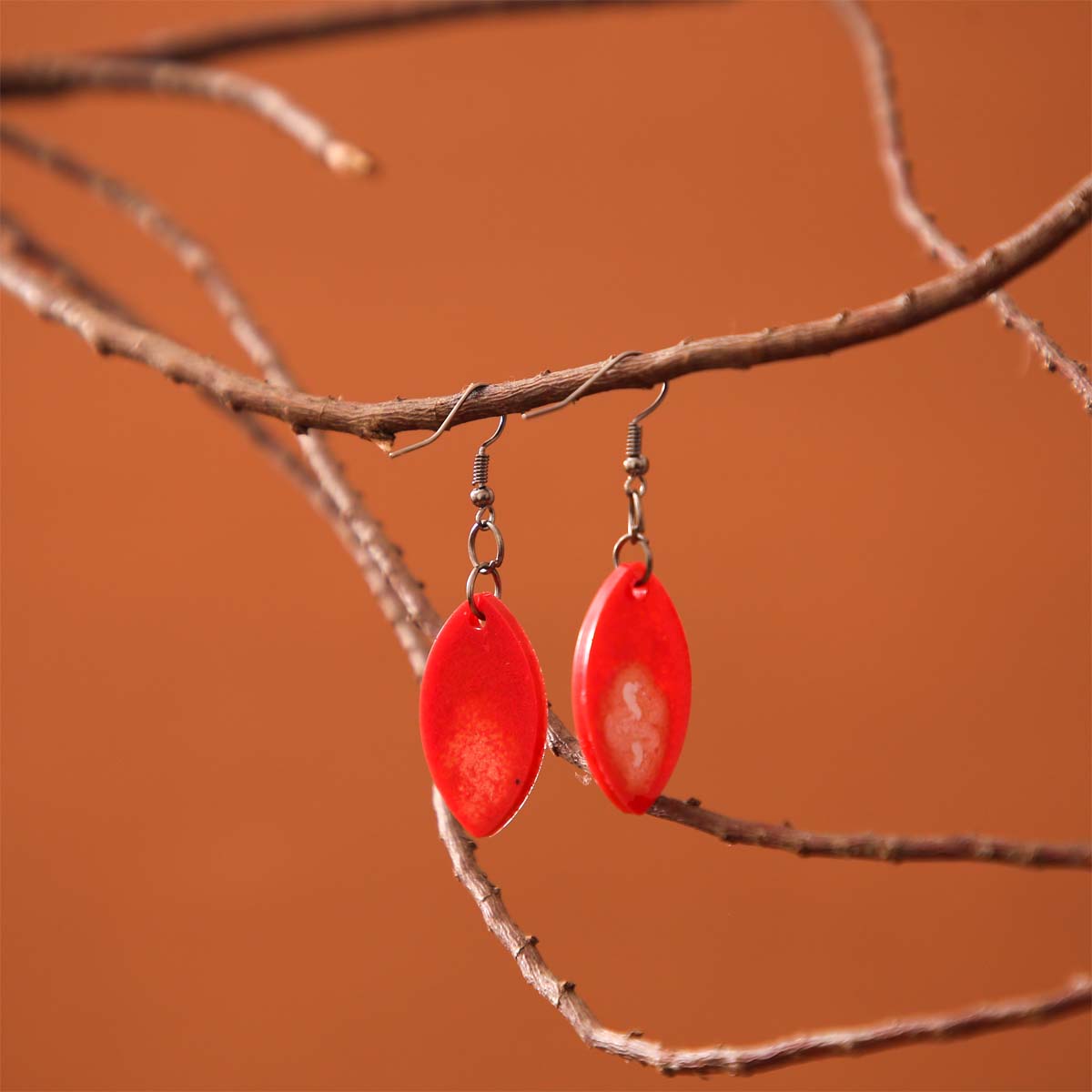 Strawberry Pick Resin Earrings
