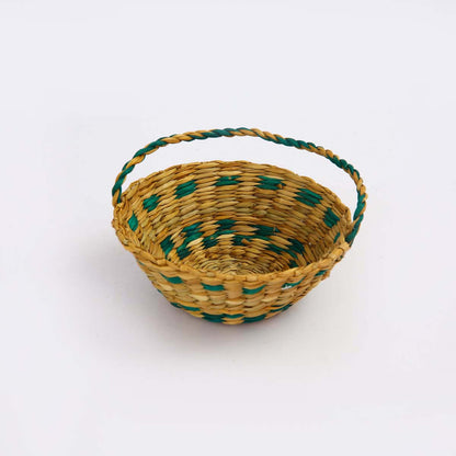 Green Reed Flower Basket