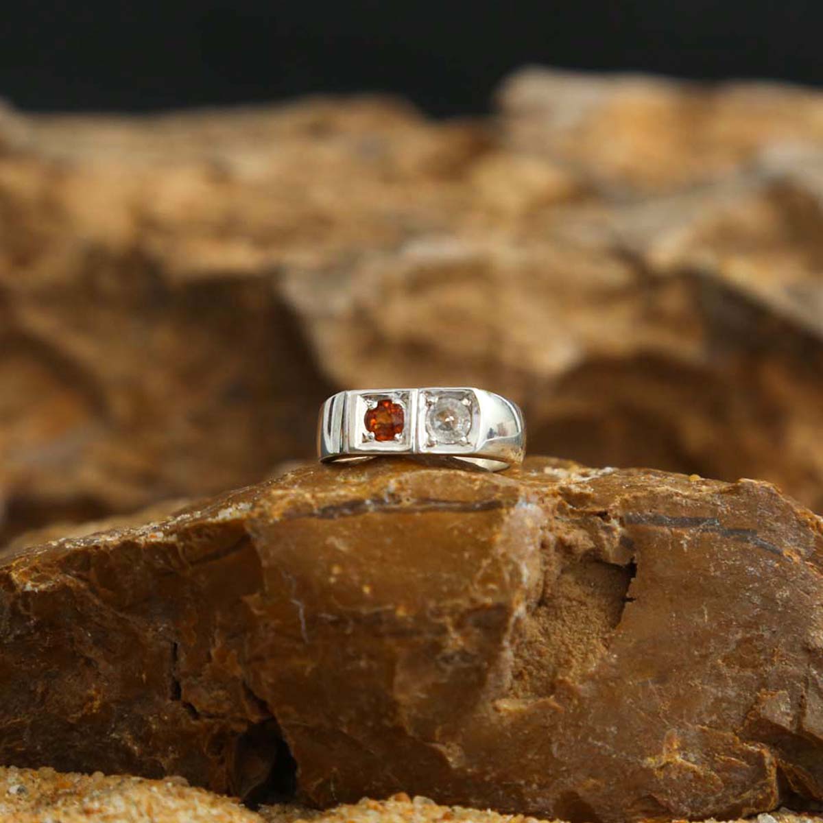 Sapphire and Garnet Ring