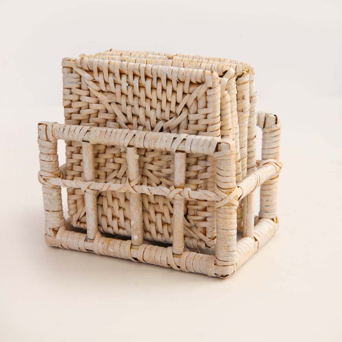 Gruha Mist Square Cane Coaster Set