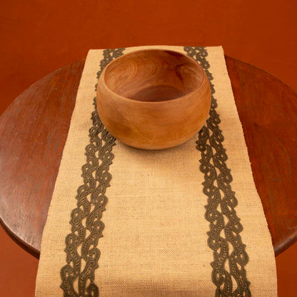 Olive Burlap Table Runner