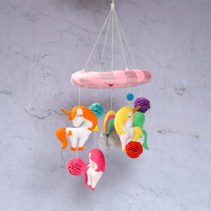 Unicorns & Rainbows Felt Cot Mobile
