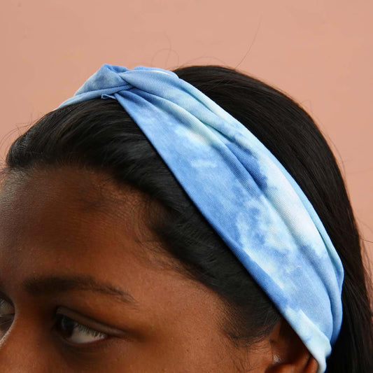 Blue Stretchy Tie Dye Head Band