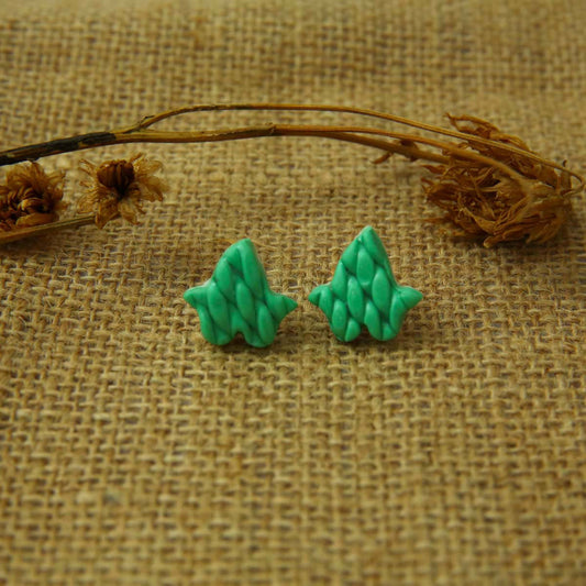 Textured Leaf Earrings