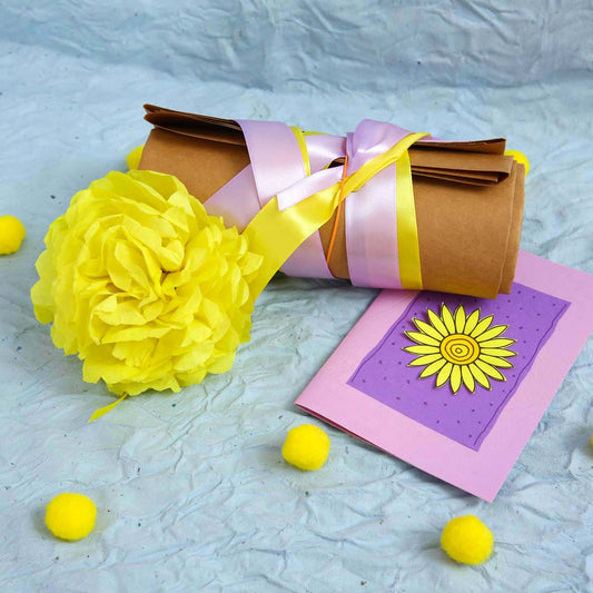 Lilac &amp; Yellow Gift Wrap Set