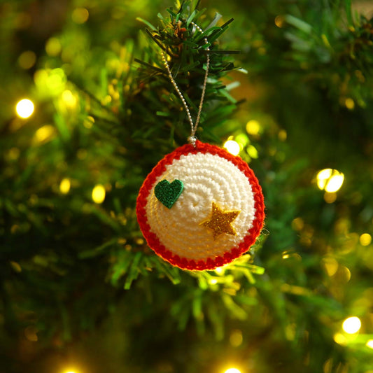 White Crochet Bauble Ornament