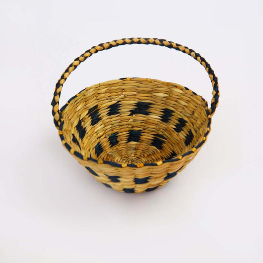 Black Reed Flower Basket