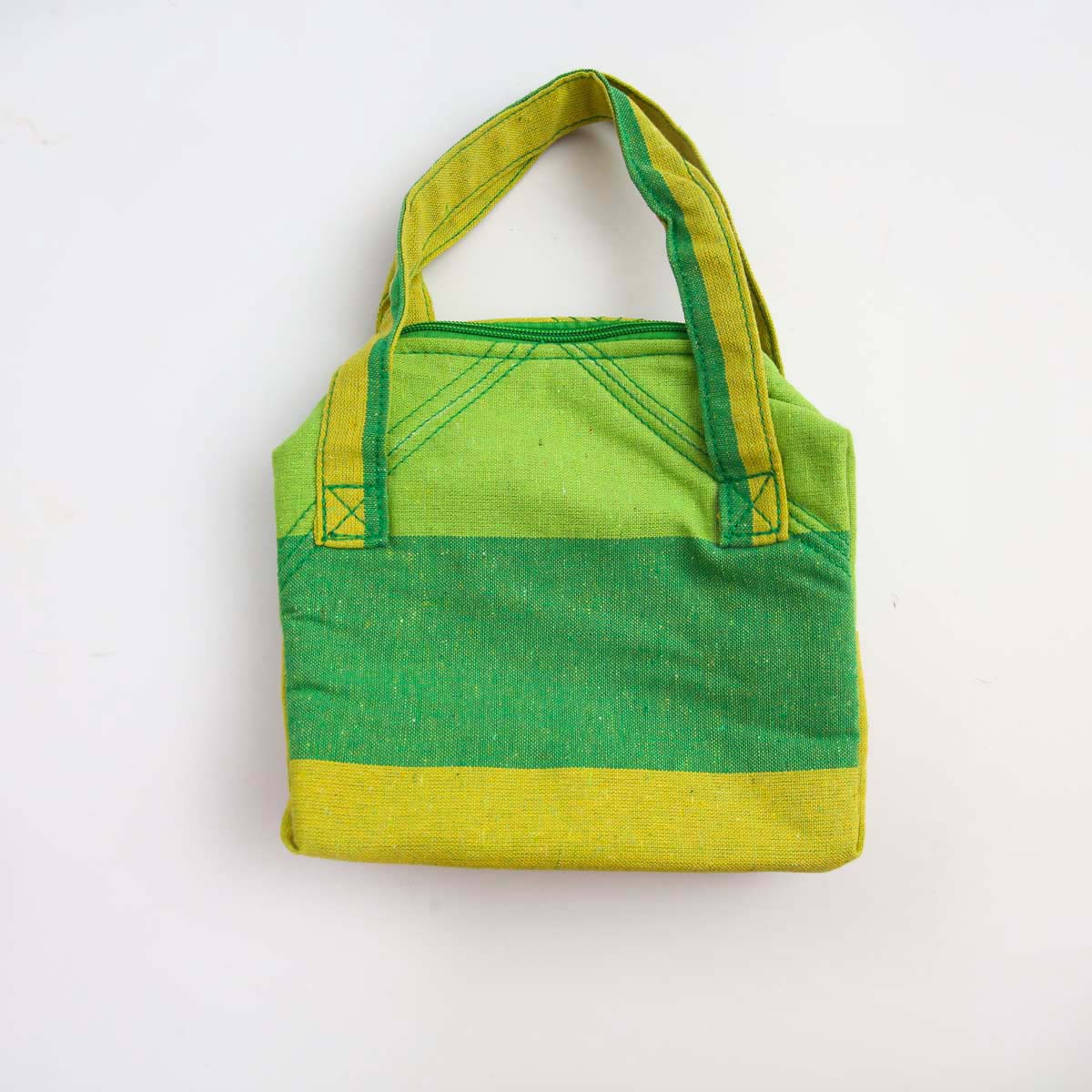 Lime Green Handloom Lunch Bag