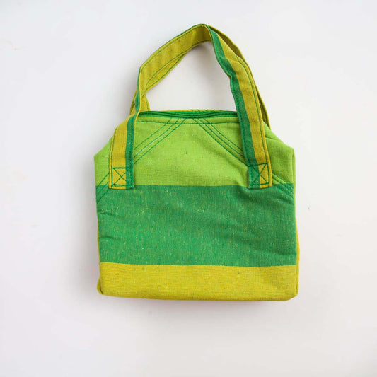 Lime Green Handloom Lunch Bag
