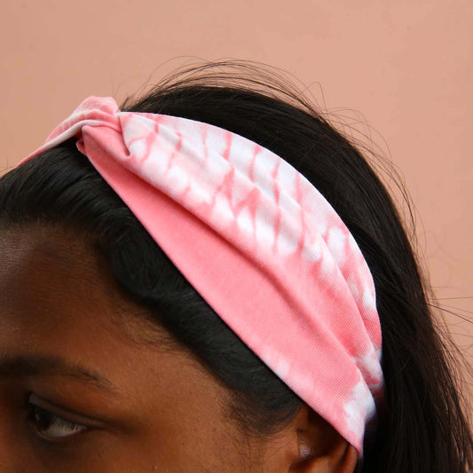 Pink Stretchy Tie Dye Head Band