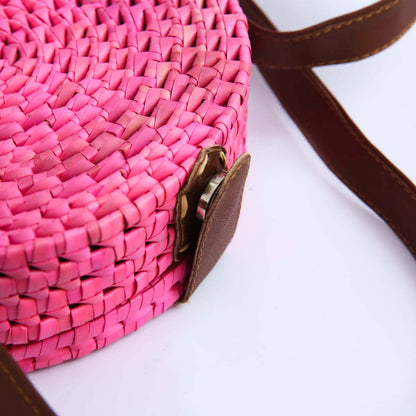 Magenta Palmyra Cross Body Bag