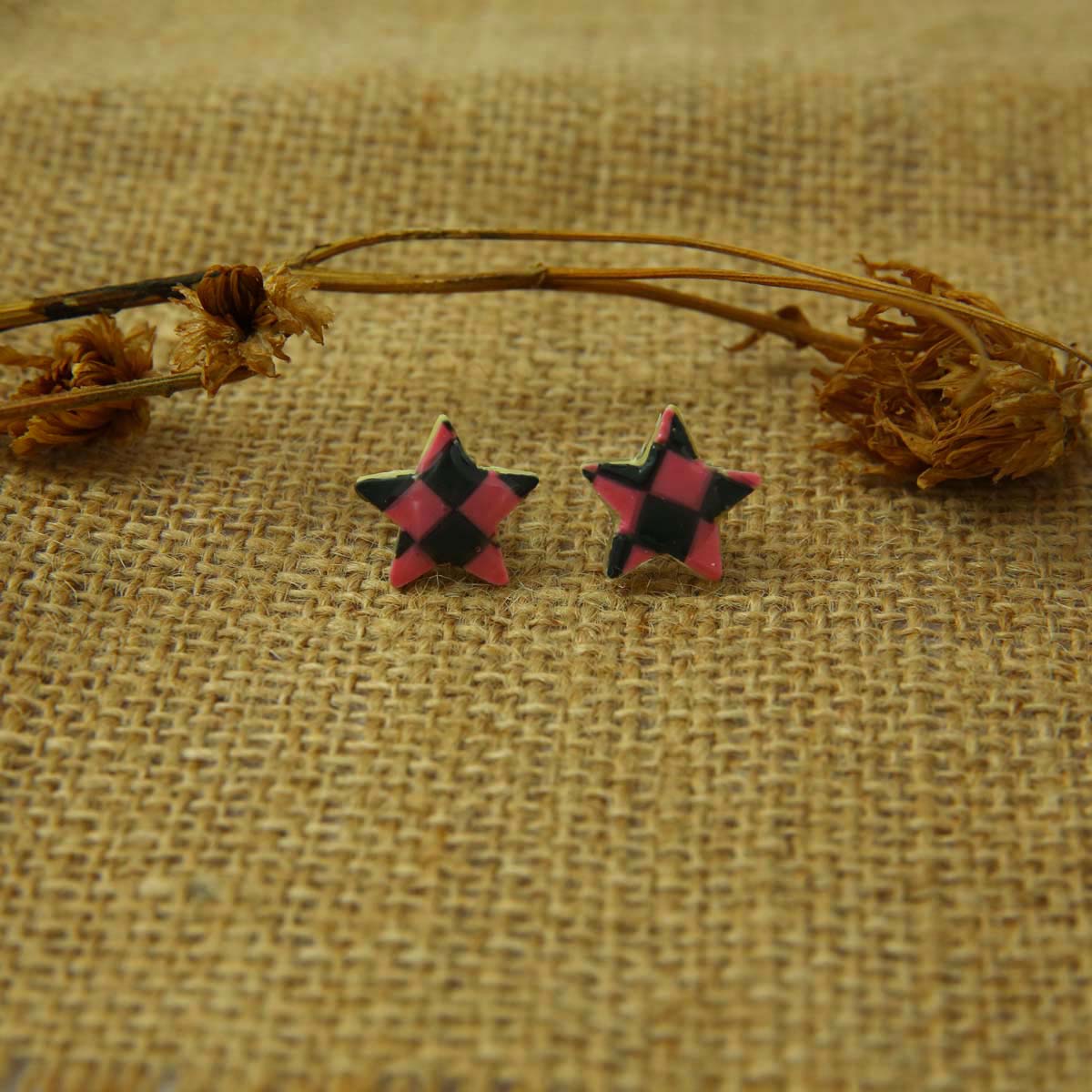 Pink Star Earrings