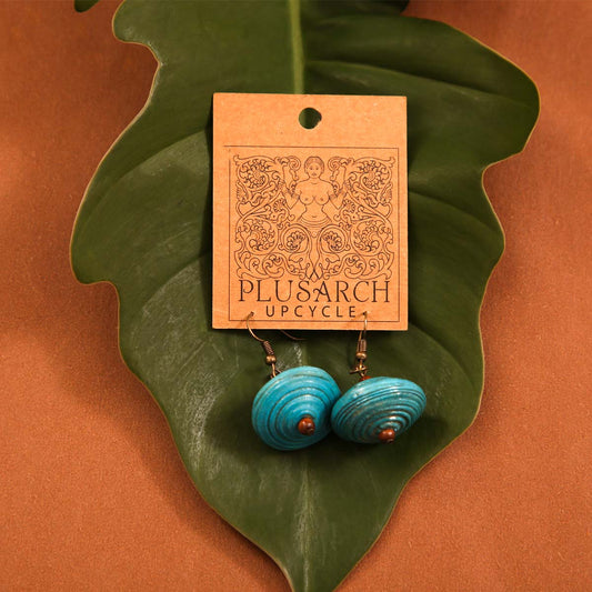Teal Top Paper Earrings